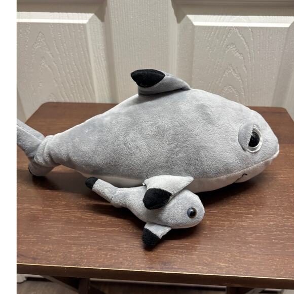 Petting Zoo Gray Shark w/ Baby Shark Stuffed Animal Plush Approximately 15" - Picture 2 of 8